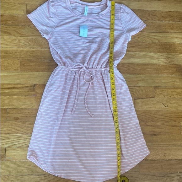 Mia and Tess Pink Tie Front Sundress with Puff Sleeves - Picture 6 of 6